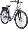 A light blue electric bicycle is shown against a white background. Produktbild-Vorschau