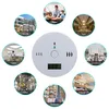 A central product image surrounded by circular lifestyle images depicting various locations where the product can be used. Produktbild-Vorschau