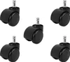 A set of five black office chair casters arranged in a grid on a white background. Náhled obrázku produktu