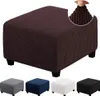 Housse d'ottomane stretch Housse de tabouret, brun, L Voir les images du produit 1