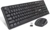 A black wireless keyboard and mouse set with a USB receiver. Náhľad obrázku produktu