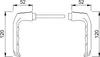 Technical drawing of a pair of door handles with dimensions. Produktbild-Vorschau