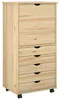 vidaXL Mobile su ruote Marrone 53 x 39 x 103 cm Legno Anteprima dell’immagine prodotto 1