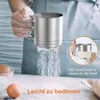 Edelstahl Mehlsieb 1 Liter mit Handkurbelgriff – 3-lagiges Produktbild-Vorschau 2