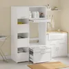 SoBuy Wasmachinekast Wit Met Lades en Planken, Productafbeelding-voorbeeld 16