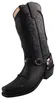 Das Bild zeigt einen schwarzen Stiefel der seitlich abgebildet ist. Die Form des Stiefels und die glänzende Oberfläche sind gut erkennbar.
