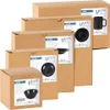 Several cardboard boxes containing Vilde brand tableware are stacked and arranged in a staggered formation against a white background. Produktbild-Vorschau