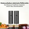 2er-Set Elektrische Pfeffermühle, Edelstahl, einstellbarer Produktbild-Vorschau 2