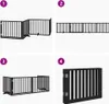 vidaXL 4dílná brána pro psy s dvířky skládací černá 320 cm Náhled obrázku produktu 7