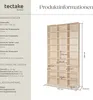 A product information sheet for a bookshelf, showing dimensions and technical data, alongside a 3D rendering of the bookshelf with measurements. Náhled obrázku produktu