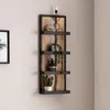 FineBuy Półka ścienna 30x80x10 cm Lite drewno mango / metal Podgląd zdjęcia produktu 1