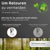 Marketing image showing different product sizes and an environmental message. Anteprima dell’immagine prodotto