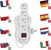 Prodlužovací kabel 7 m / 4 zásuvky / s vypínačem / bílý / PVC / 1,5 mm2 Anteprima dell’immagine prodotto