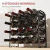 A black metal wine rack filled with wine bottles, with text overlay. Náhled obrázku produktu