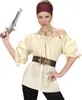 Cowgirl/Piraat Bluse Damen Beige M Produktbild-Vorschau 2