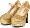 Plateau Schuhe glitter-gold Schuhgröße: 37 Produktbild-Vorschau 4