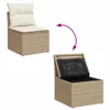 7-tlg. Garten-Sofagarnitur mit Kissen Beige Poly Rattan Produktbild-Vorschau 8