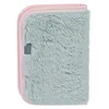 A folded fluffy pencil case with a pink trim and a small grey tag. Anteprima dell’immagine prodotto