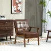 HOMCOM Fauteuil de salon, fauteuil de chambre en cuir Voir les images du produit 2