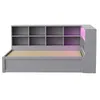 A grey daybed with a bookshelf headboard and LED lighting. Anteprima dell’immagine prodotto