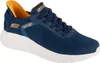 A single navy blue Skechers sneaker with a white sole is shown against a white background. Voir les images du produit