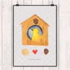 Mr. & Mrs. Panda Bild Vogelhaus Home DIN A2 - Grau Pastell Produktbild-Vorschau 2