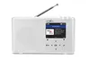 A white internet radio with an antenna extended, displayed against a white background. Produktbild-Vorschau