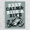 Keep calm & ride a bike Metallschild in 15x20 cm in blau Produktbild-Vorschau 2
