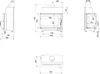 Technical drawings with dimensions for a fireplace insert. Produktbild-Vorschau