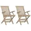 Gartenstühle 2 Stk. Klappbar Grau 56x61x89 cm Massivholz Produktbild-Vorschau 2