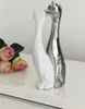 Gilde Figur, Katze, "Flores", Keramik, weiß, silberfarben, Produktbild-Vorschau 1