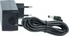 A black power adapter with a coiled black cable and a circular connector. Produktbild-Vorschau