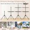 Collage showing a 3-tiered drying rack in different sizes, and lifestyle shots of laundry room, bedroom, balcony, and RV. Anteprima dell’immagine prodotto