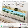 Cama boxspring INONEFT de 140x200 cm con LED y USB, Vista previa de la imagen del producto 9