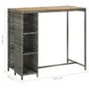 5-tlg. Gartenbar-Set mit Kissen Poly Rattan Grau Produktbild-Vorschau 8