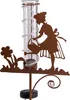 A garden stake with a rain gauge and decorative metalwork. Anteprima dell’immagine prodotto