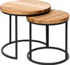 LAMO Manufaktur Table basse gigogne en bois rond - lot de 2 Voir les images du produit 1