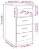 vidaXL Credenza con cassetti Grey Sonoma 40x50x76 cm Anteprima dell’immagine prodotto 8