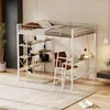 A loft bed with a desk and shelves in a room. Anteprima dell’immagine prodotto