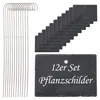 Gartenstecker Schieferschild 12er Set 10x40x4,5cm Edelstahl Produktbild-Vorschau 1