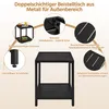 A diagram illustrating the features of a black metal side table. Produktbild-Vorschau