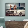 MuchoWow® - Leinwandbilder - Auto - Oldtimer - Frau, Produktbild-Vorschau 4