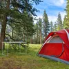 Relaxdays Campingtisch klappbar, Aluminium, MDF, Klapptisch Produktbild-Vorschau 2