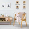 A chair and a cabinet in a room setting, with marketing icons and text. Produktbild-Vorschau