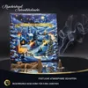 An advent calendar with a winter village scene, surrounded by incense cones and smoke. Produktbild-Vorschau