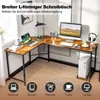 COSTWAY L-förmiger Eckschreibtisch, Computertisch mit Produktbild-Vorschau 4