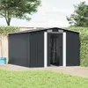 vidaXL Tuinhuis, 257x298x178 cm, metaal, antraciet Productafbeelding-voorbeeld 1