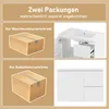 Collage showing two packages and their corresponding bathroom furniture. Náhled obrázku produktu
