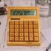 Multifunkčná bambusová elektronická kalkulačka 12 číslic Náhľad obrázku produktu 5