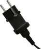 A close-up shot of a black electrical plug with silver prongs. Anteprima dell’immagine prodotto